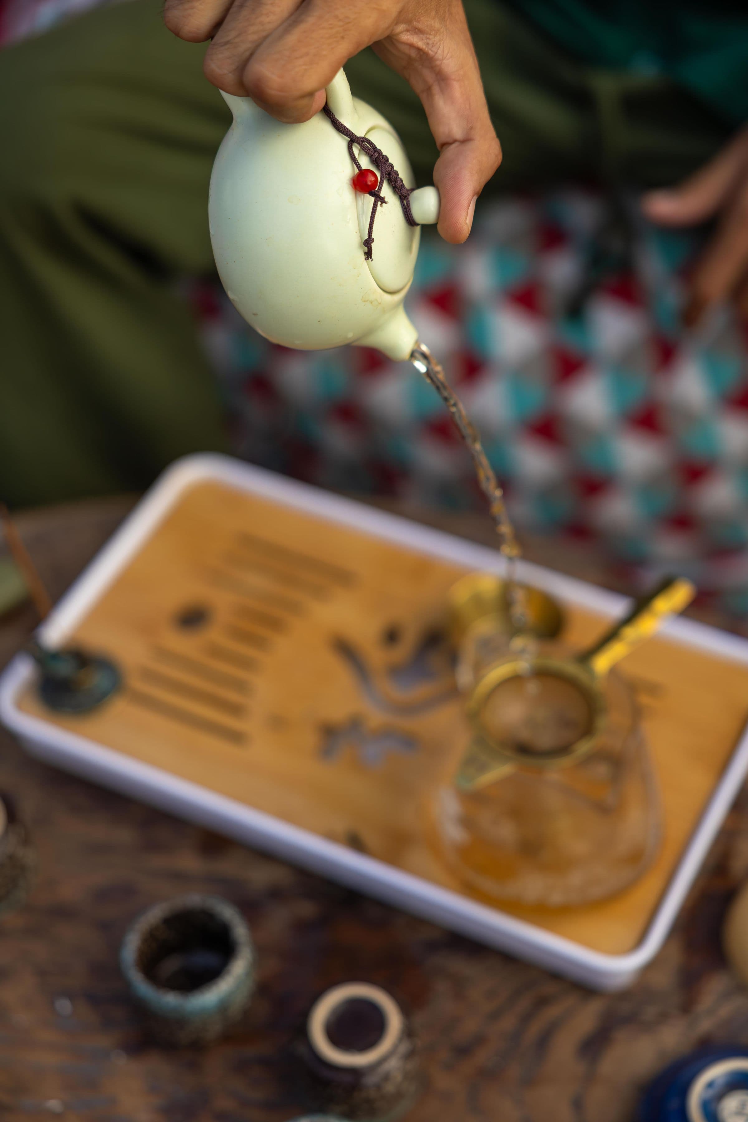 A tea ritual poured at MaMoyo Café