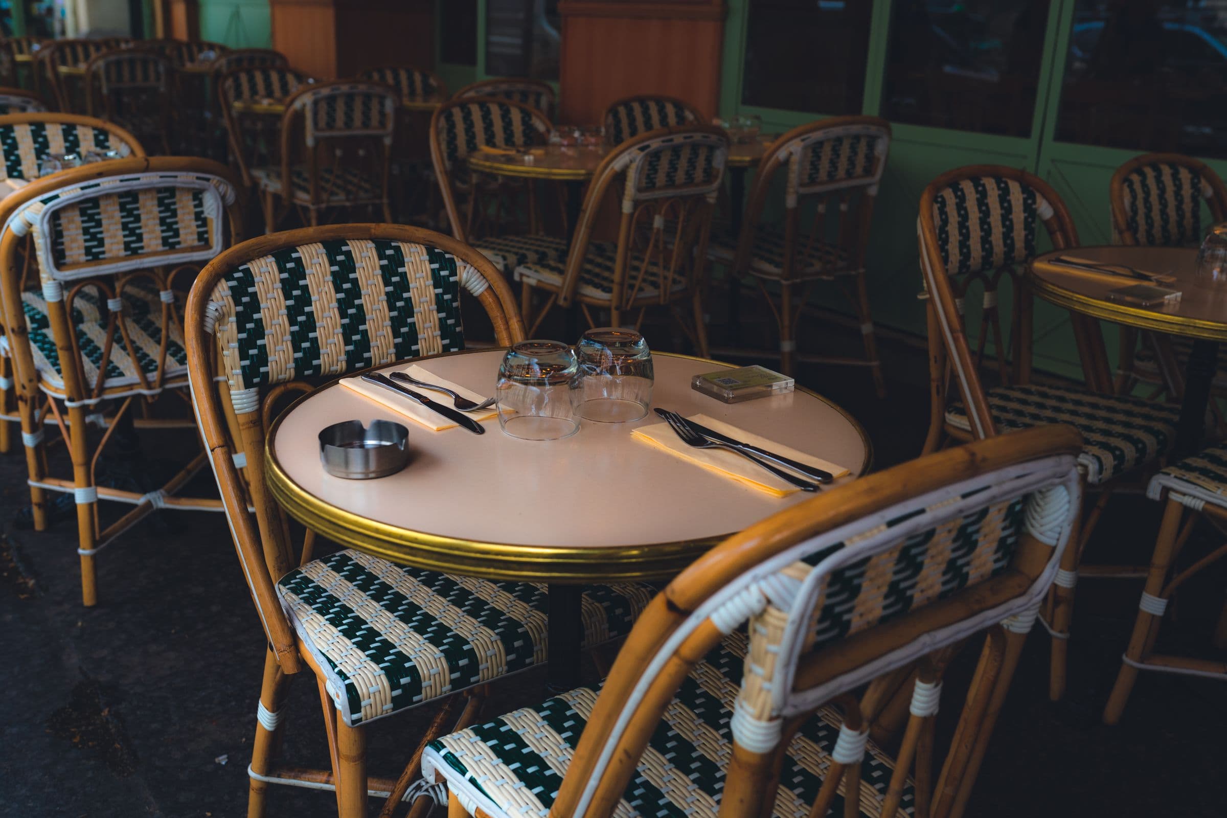 The MaMoyo Café terrace set for the morning